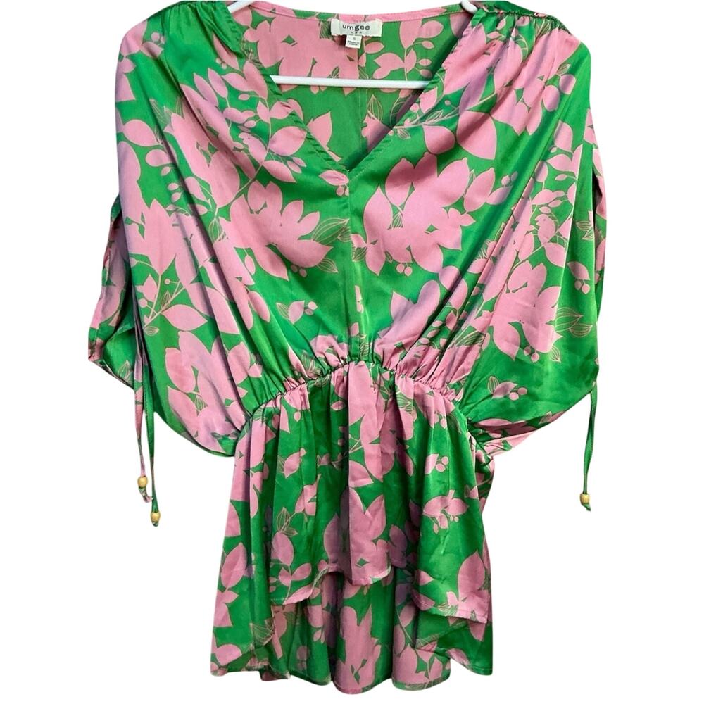 Umgee Pink and Green Floral Women's Top